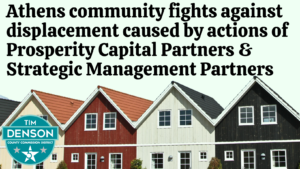 Athens community fights against displacement caused by actions of Prosperity Capital Partners & Strategic Management Partners